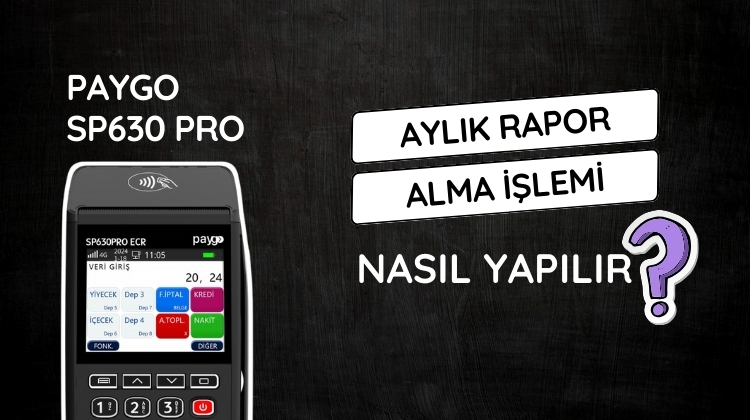 Paygo SP630 PRO yazar kasa POS cihazında aylık rapor (mali hafıza raporu) nasıl alınır adım adım anlatımı.